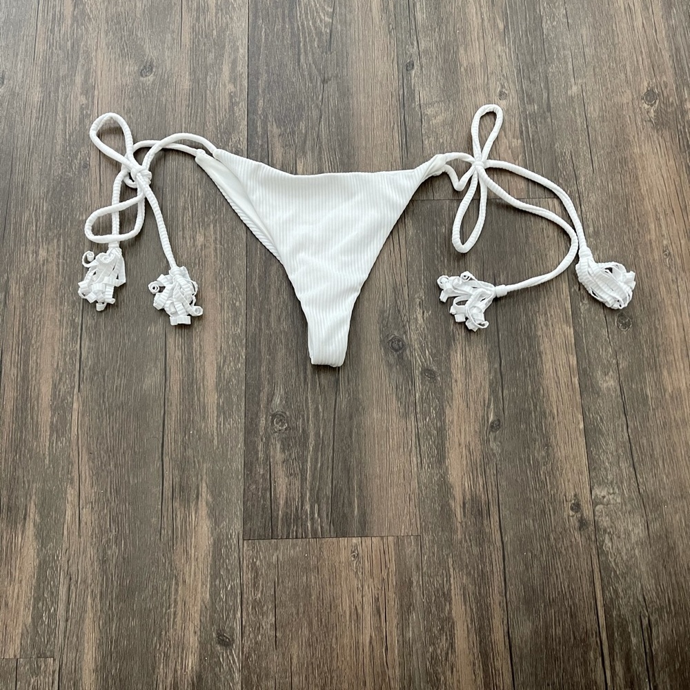 Two Piece Mafia White Ribbed Bottoms
